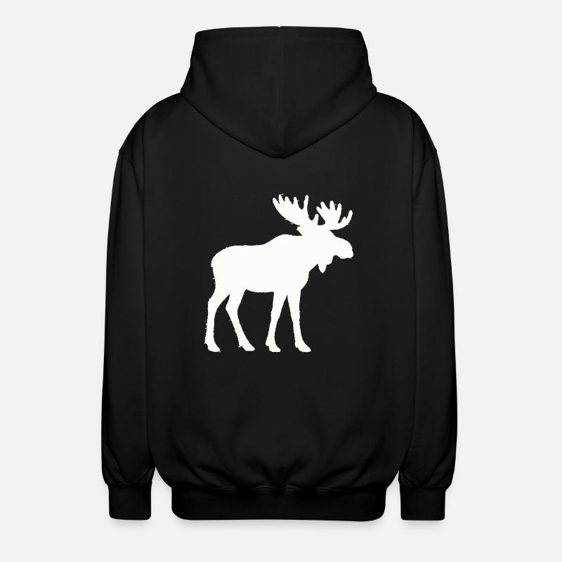 elch - Unisex Kapuzenjacke - Schwarz