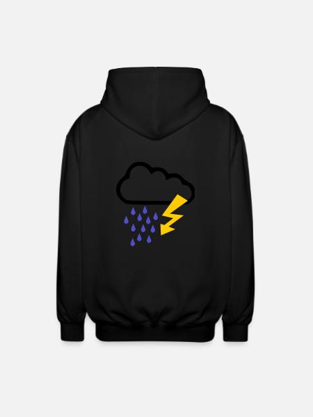 Orage - Temps - Flash - Veste à capuche unisexe - noir