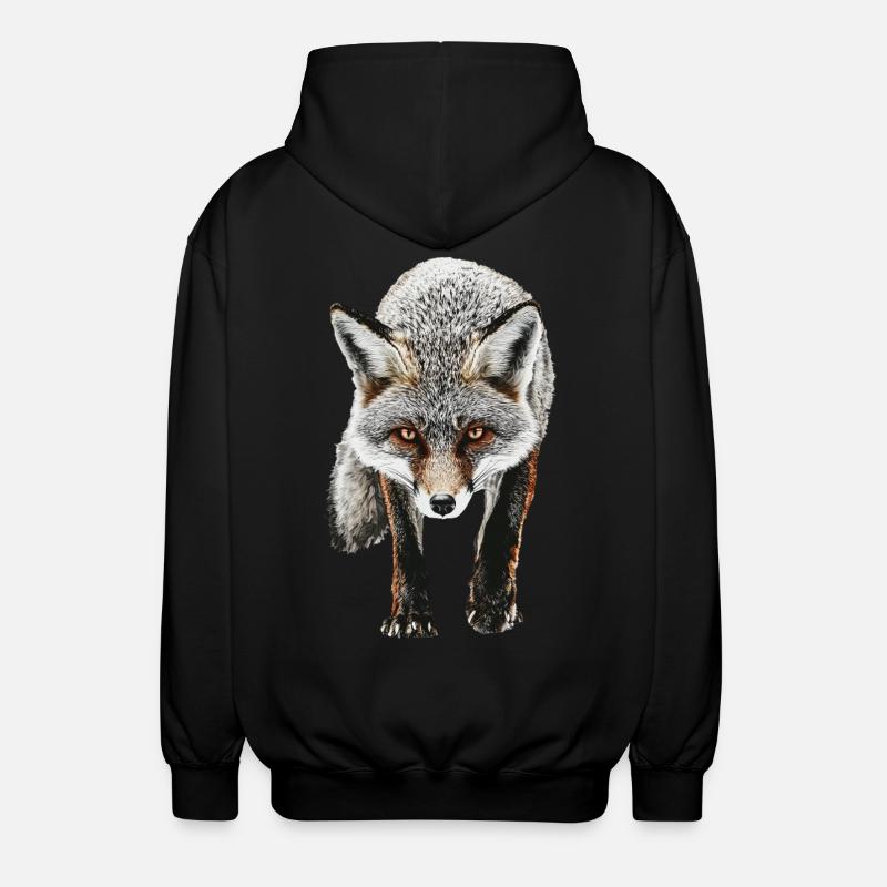Fuchs - Unisex Kapuzenjacke - Schwarz