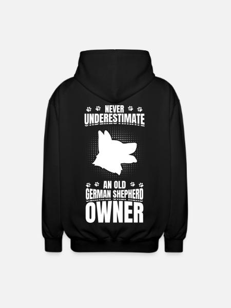 Old German Shepherd Owner - Unisex Hooded Jacket - black