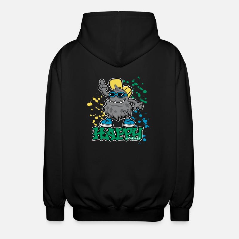 Monstre heureux - Veste à capuche unisexe - noir