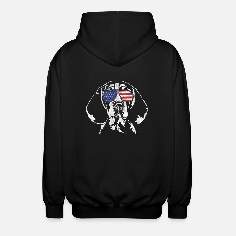 cru BEAGLE Amérique drapeau - Veste à capuche unisexe - noir