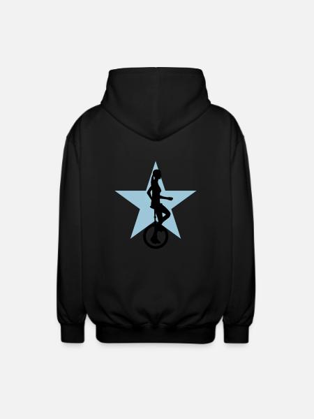 einradfahrerin_2c - Unisex Hooded Jacket - black
