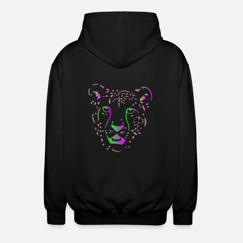 Guépard grand chat Afrique - Veste à capuche unisexe - noir