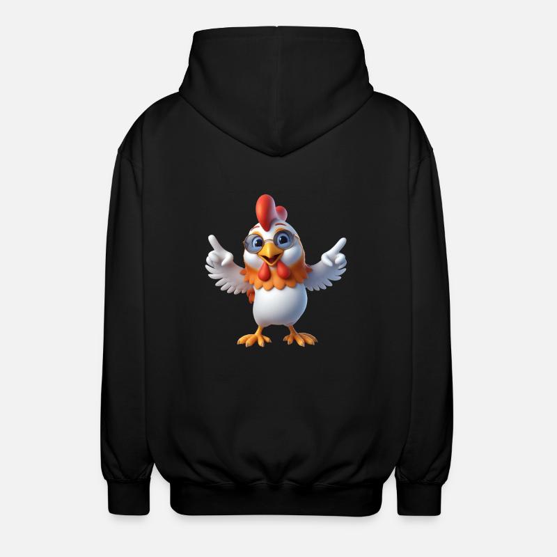 Poulet 1 - Veste à capuche unisexe - noir