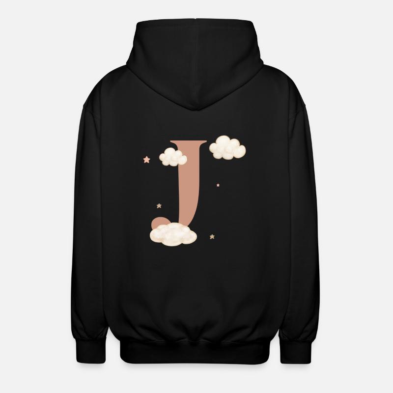 Lettre j nuages étoiles - Veste à capuche unisexe - noir