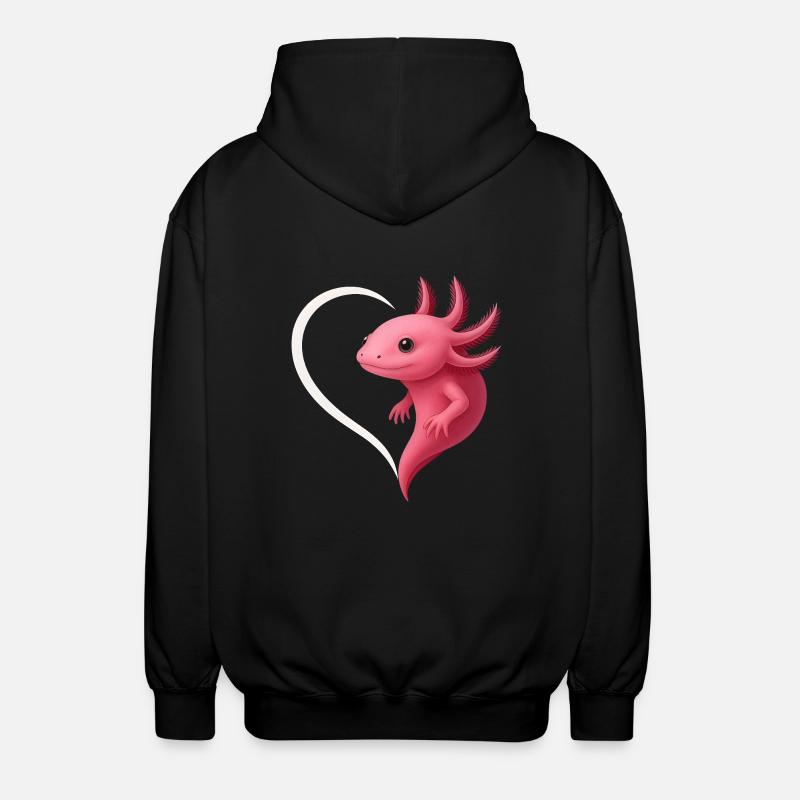 Mignon axolotl avec coeur - Veste à capuche unisexe - noir