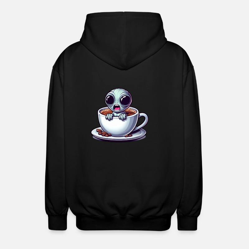 Alien Coffee Lover Caffeine Shock - Veste à capuche unisexe - noir