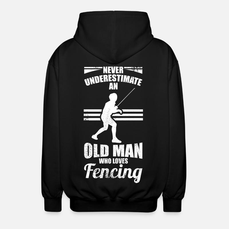 Fechtender Großvater - Unisex Kapuzenjacke - Schwarz