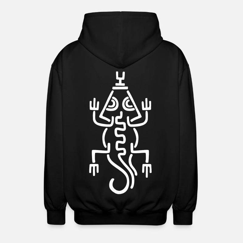 Stammes-Weiße Eidechse - Unisex Kapuzenjacke - Schwarz
