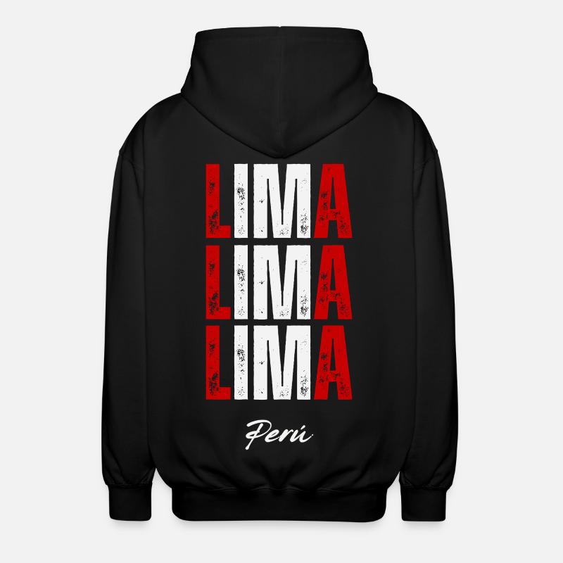 Lima, Peru, peruanischer Stolz - Unisex Kapuzenjacke - Schwarz