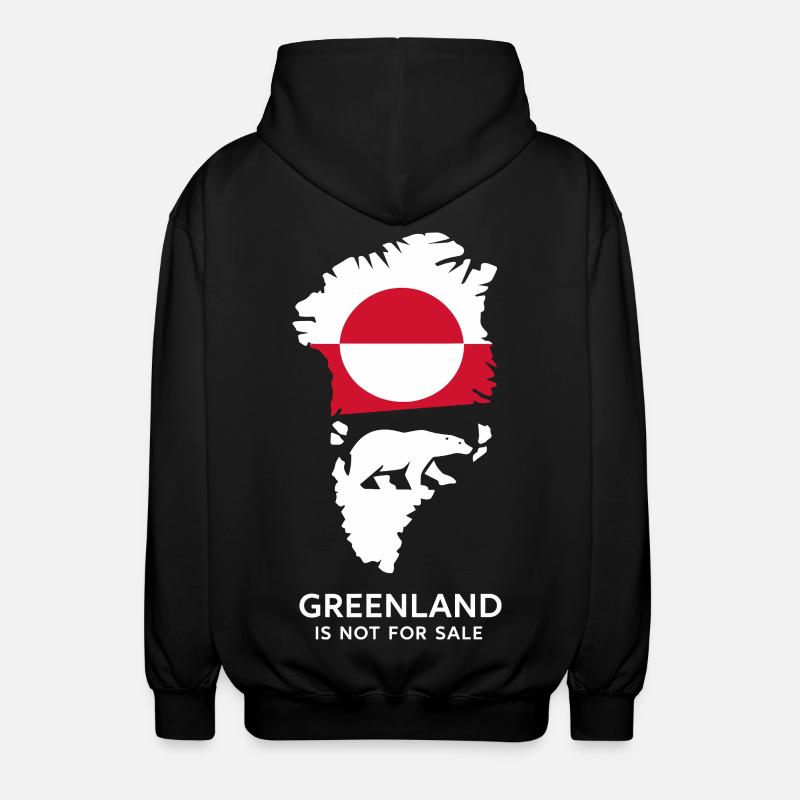 Grønlands Isbjørneflag Arktisk Naturgave - Unisex hættejakke. - sort