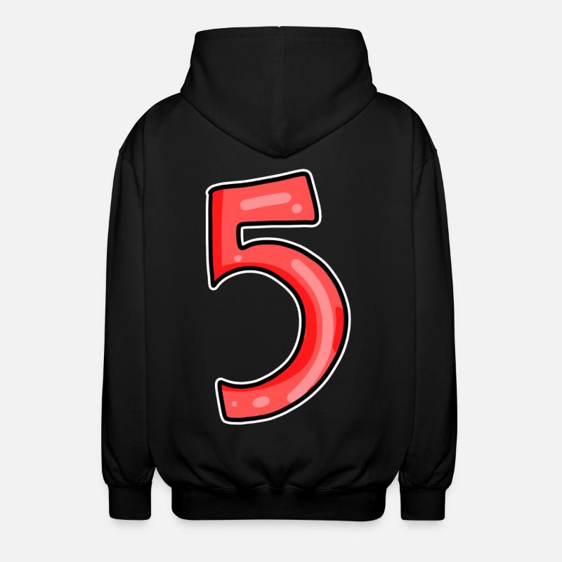 5 rouge - Veste à capuche unisexe - noir