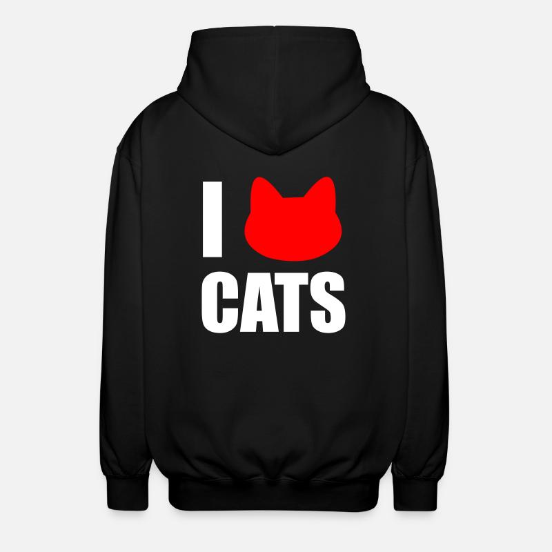 J’adore les chats - Veste à capuche unisexe - noir
