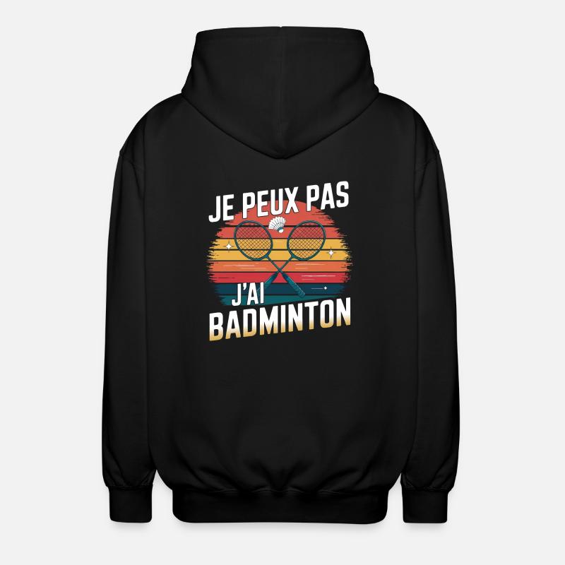 Badminton Passion - 80s Look - Unisex Hooded Jacket - black