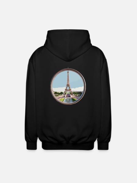 Eiffel Tower - Unisex Hooded Jacket - black