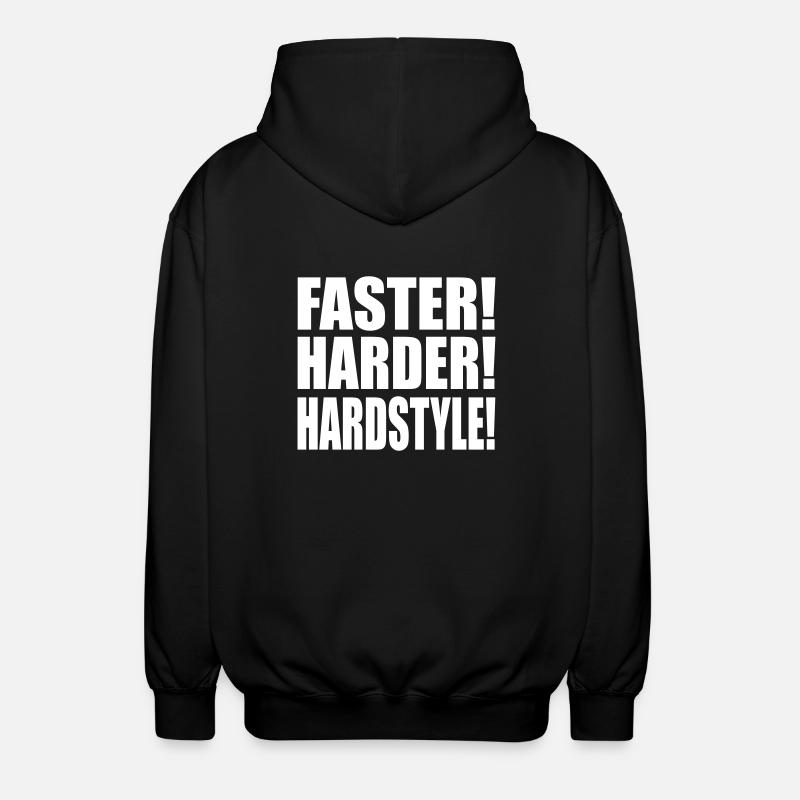 Faster Harder Hardstyle DE - Unisex Kapuzenjacke - Schwarz