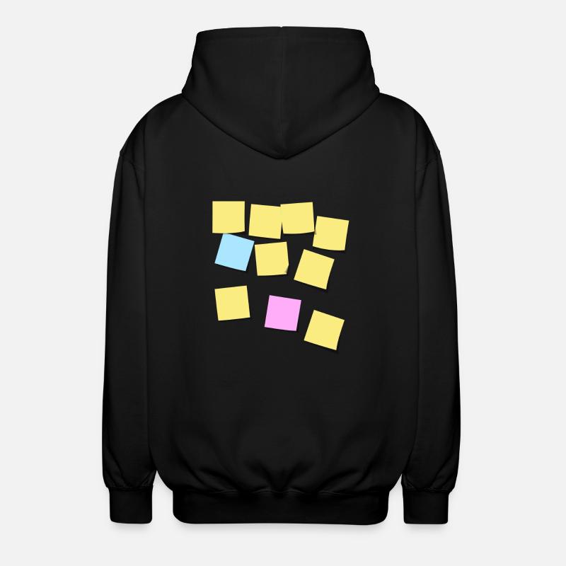 Postit notes - Unisex Hooded Jacket - black