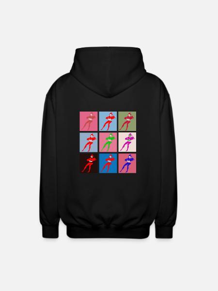 Stańczyk Warhol bez tla - Rozpinana bluza z kapturem unisex - czarny