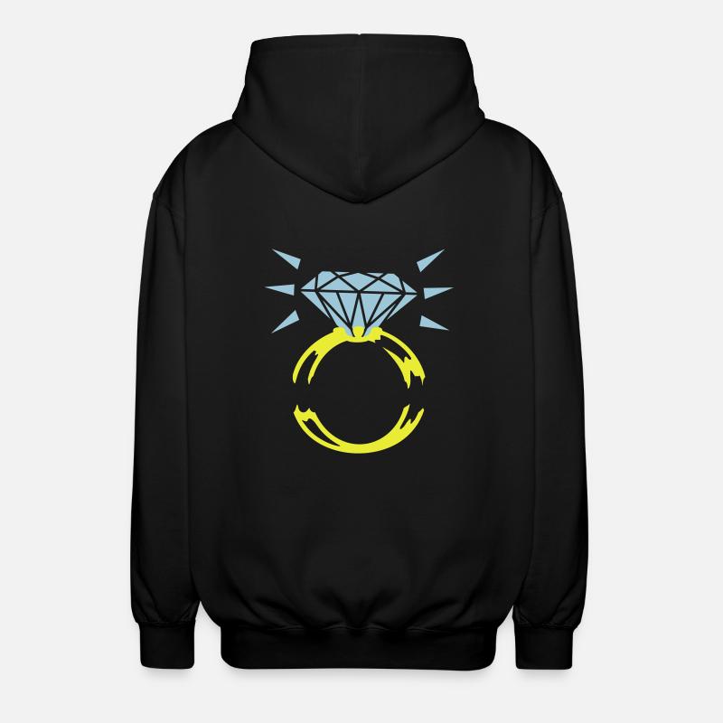Diamantring / diamond ring (2c) - Unisex Hooded Jacket - black