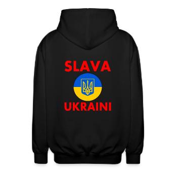 Ukraine - Veste à capuche unisexe - noir - Dos - AI Model Male 185 light (185cm)