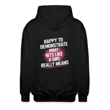 Kraft und Selbstbewusstsein im Karate - Unisex Kapuzenjacke - Schwarz - Hinten - AI Model Male 185 light (185cm)