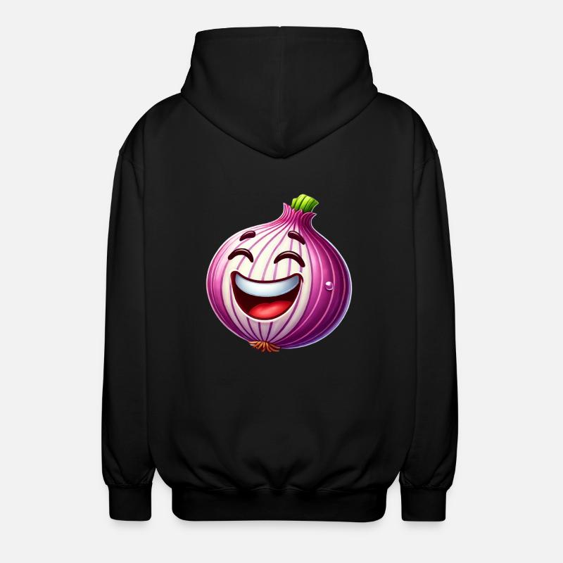 Dessin animé rieur oignon - Veste à capuche unisexe - noir