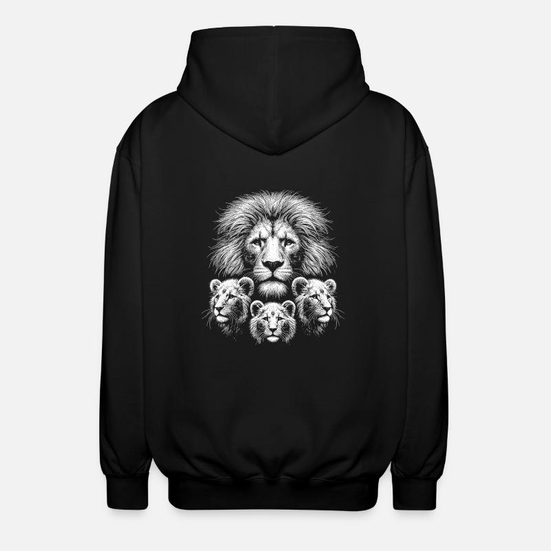 Löwe - Unisex Kapuzenjacke - Schwarz