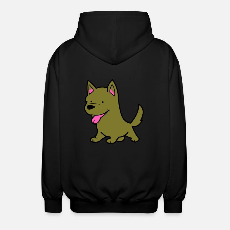 Bande dessinée de chien - Veste à capuche unisexe - noir