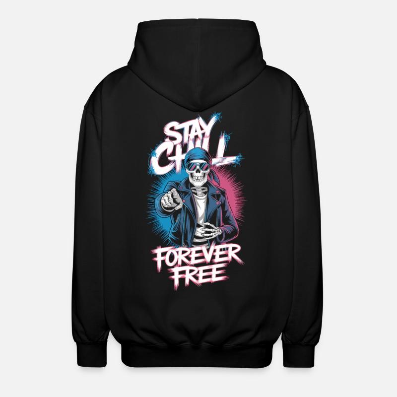 Bleib locker, sei frei - Unisex Kapuzenjacke - Schwarz