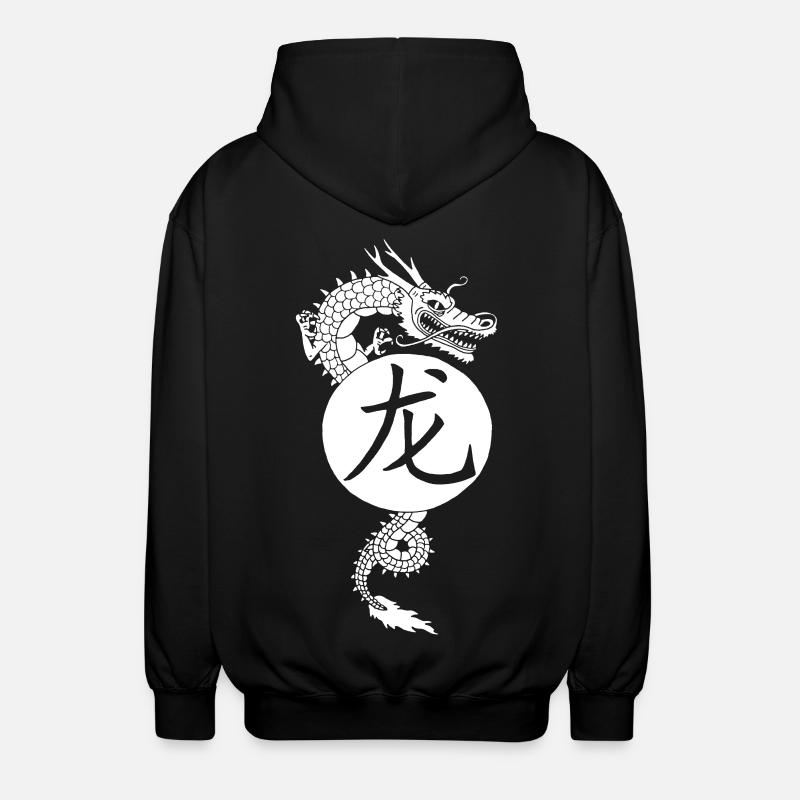 Dragon blanc de Chine - Veste à capuche unisexe - noir