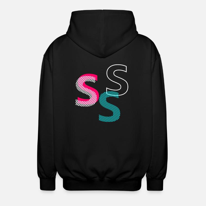 S Initial - Unisex Hooded Jacket - black
