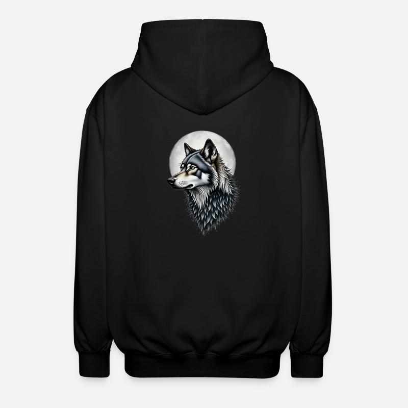 wolf - Veste à capuche unisexe - noir