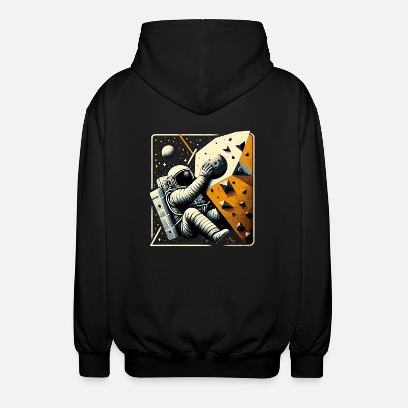 Bouldering Astronaut Spaceman Gift - Unisex Hooded Jacket - black