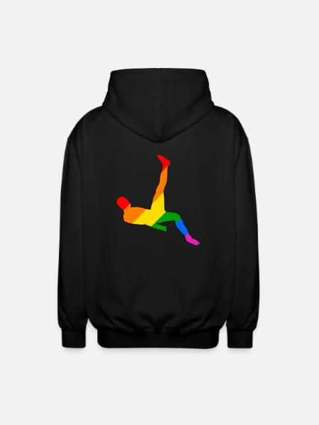 Rainbow Soccer Player - Unisex Hooded Jacket - black