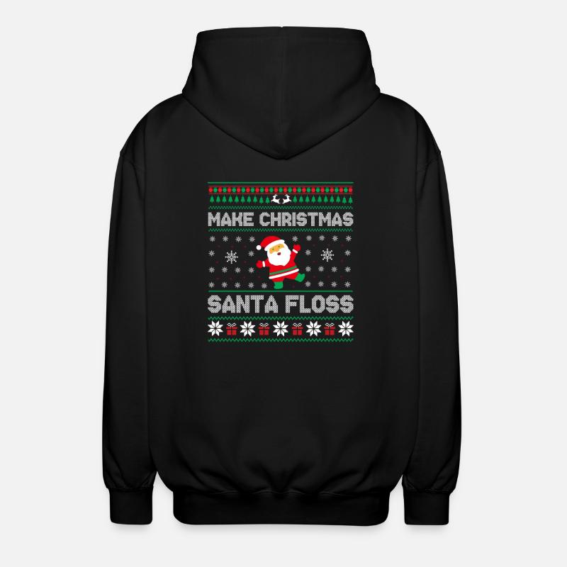 Make Christmas Santa floss - Unisex Hooded Jacket - black
