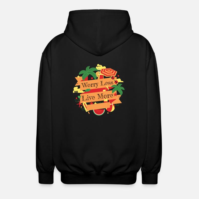 Worry Less - Unisex Kapuzenjacke - Schwarz