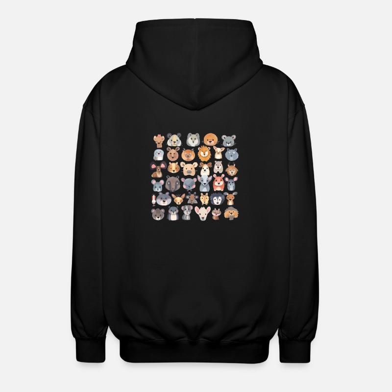 Animaux - Veste à capuche unisexe - noir