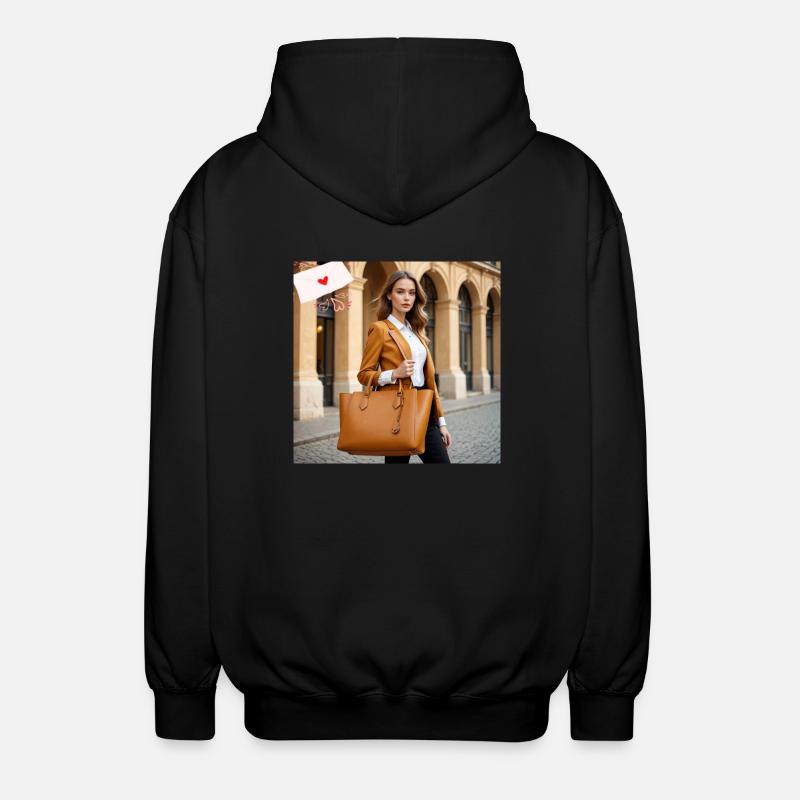 Große Tasche - Unisex Kapuzenjacke - Schwarz