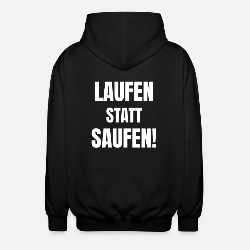 Running instead of drinking! - Unisex Hooded Jacket - black