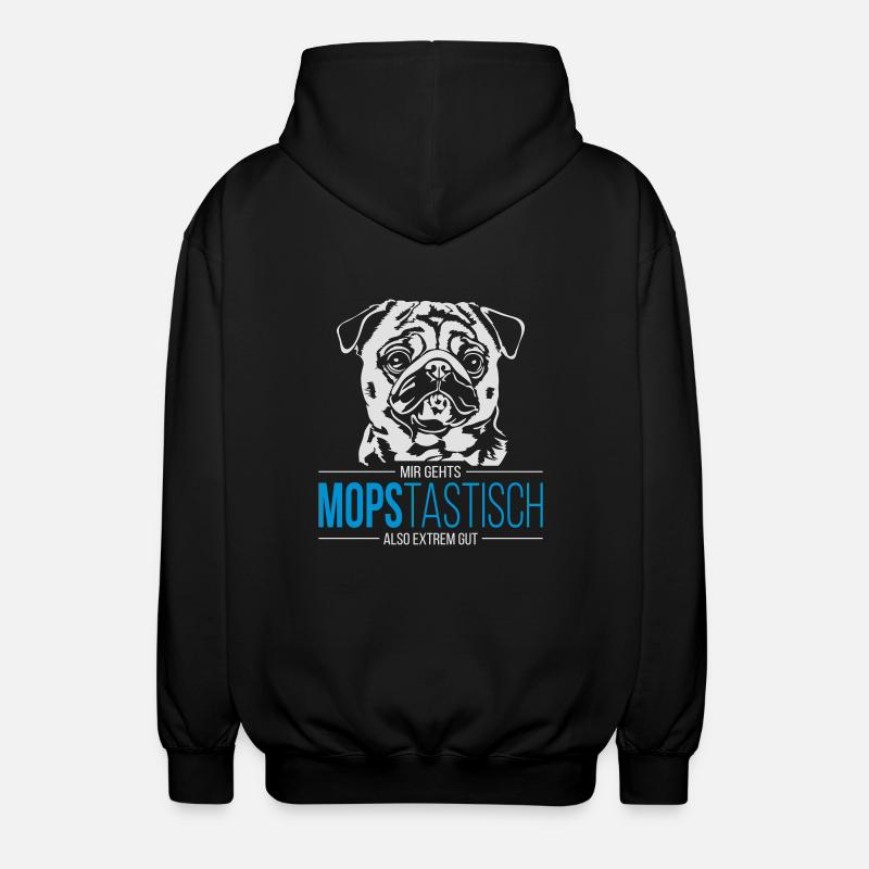MOPSTASTISCH Mops - Unisex Kapuzenjacke - Schwarz
