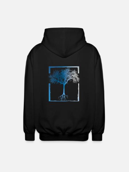 Mutter Natur - Rahmen 02 - Unisex Kapuzenjacke - Schwarz