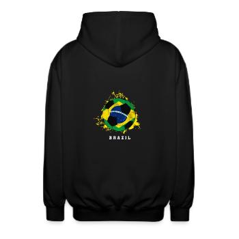 Brasilien - Fussball - Weltmeisterschaft - Unisex Kapuzenjacke - Schwarz - Hinten - AI Model Male 185 light (185cm)