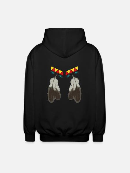 indianische ornamente - Unisex Kapuzenjacke - Schwarz