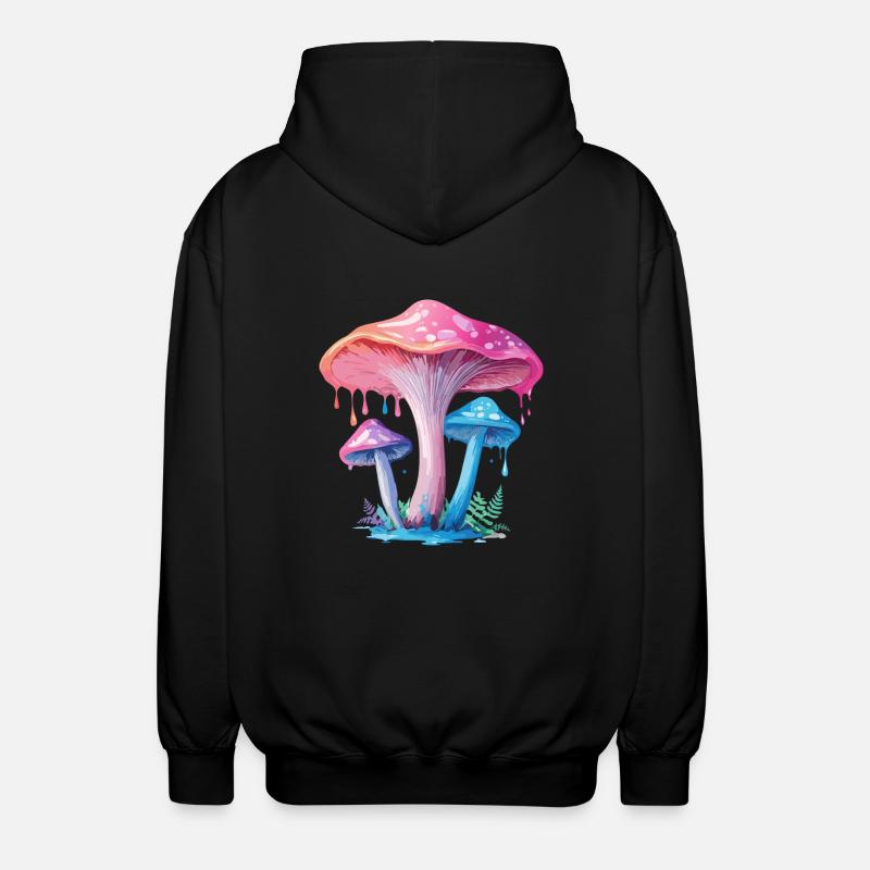 Rosablauer Pilz - Unisex Kapuzenjacke - Schwarz