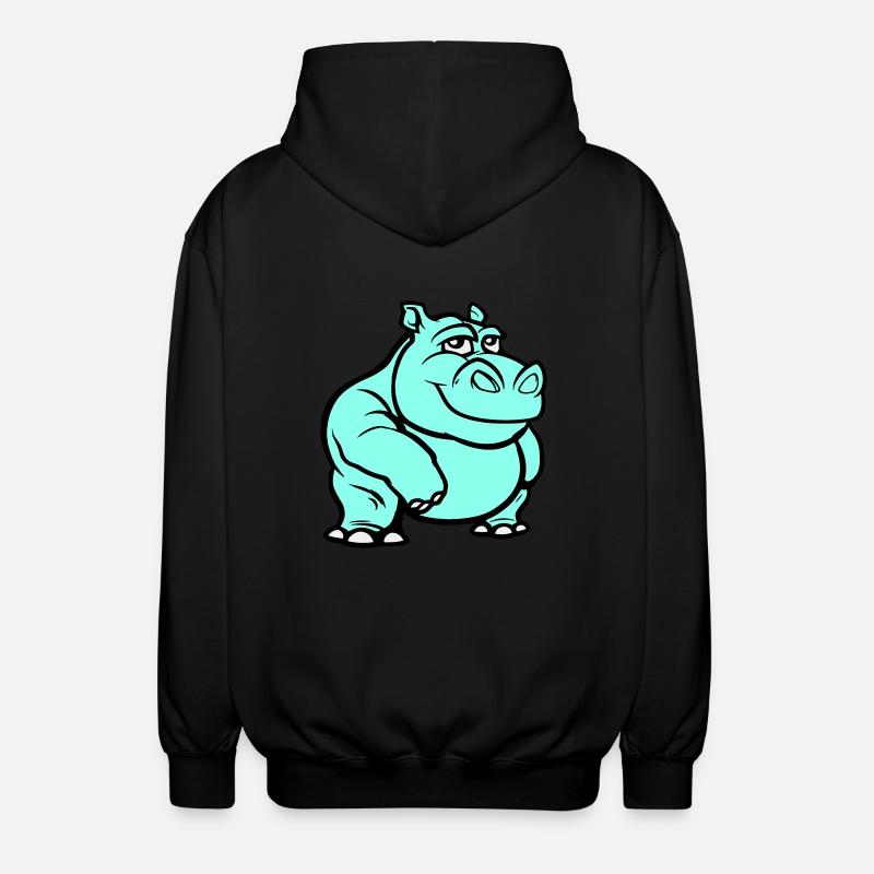Bande dessinée hippopotame - Veste à capuche unisexe - noir