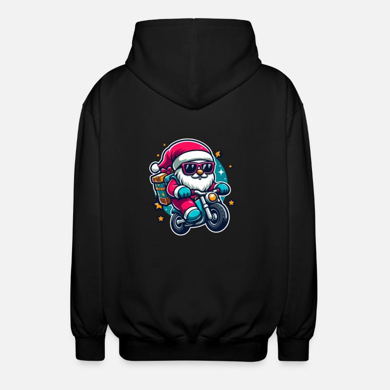 Père Noël à moto - Veste à capuche unisexe - noir