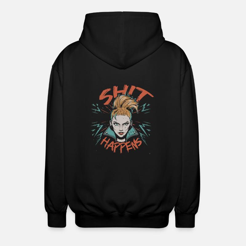 Scheiße passiert - Unisex Kapuzenjacke - Schwarz