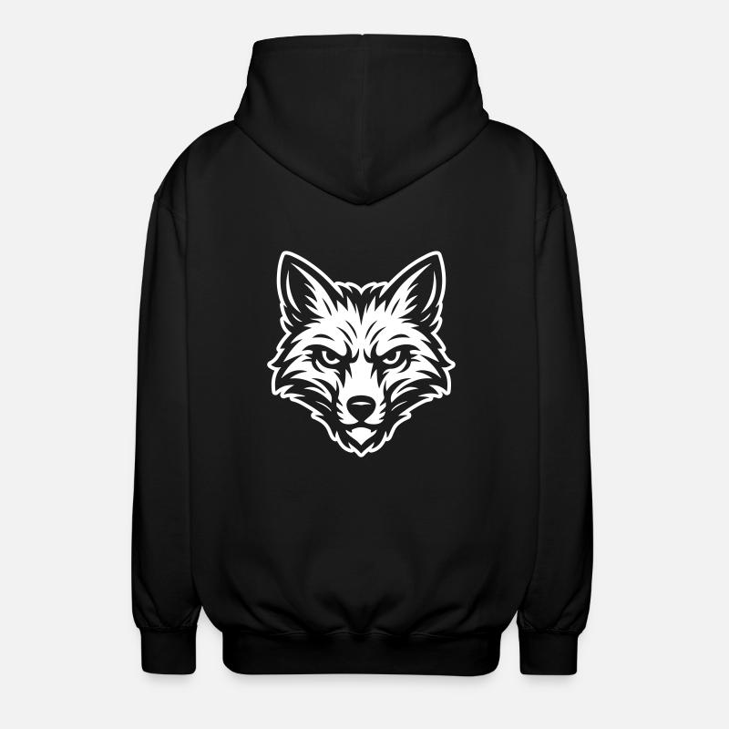 Portrait de renard - Veste à capuche unisexe - noir