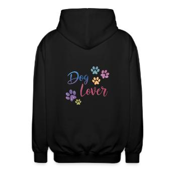 Amoureux des chiens - Veste à capuche unisexe - noir - Dos - AI Model Male 185 light (185cm)